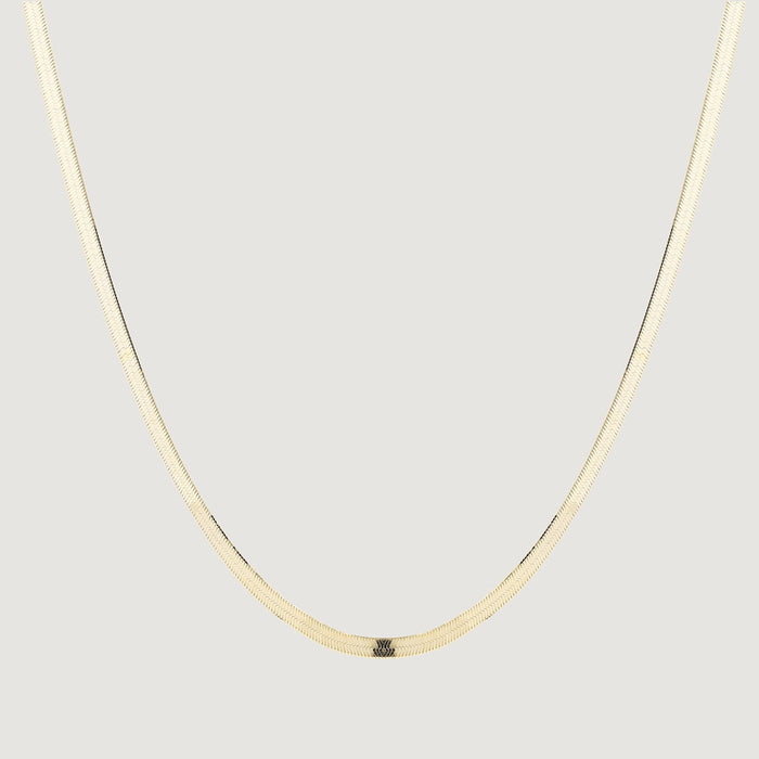 Annecy Flat Herringbone Necklace 18ct Gold Plated Sterling Silver