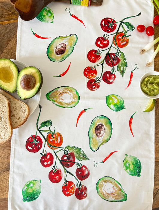 Guacamole, Fiesta, 100% Organic Cotton tea towel, Designed and printed in UK - by Sarah Epsom