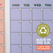 brightly colour wall planner, 12 A3 pages hung together or separate, printed on 100% recycled paper in the UK