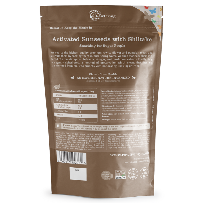Activated Sunseeds with Shiitake - Organic (33g, 100g, 250g, 500g, 5kg)