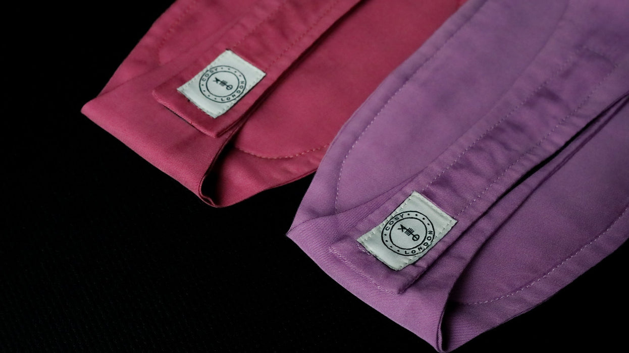 Cosy London sleep masks in Cerise Pink and Lavender — #color_cerise-pink #color_lavender
