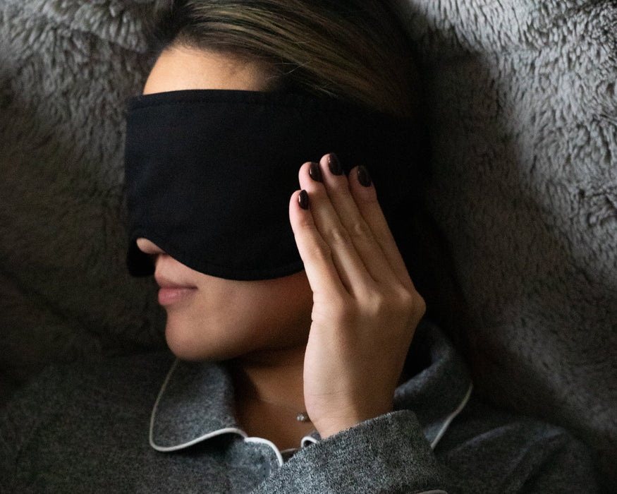 TENCEL Blackout Sleep Mask for Side Sleepers - Black - 100% Cotton Padding