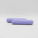 A pair of lavender-colored dumbbell strength bars placed side by side on a light background.