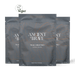 Three stand-up pouches of Ancient + Brave True Creatine+ arranged in a fan shape against a solid black background, with a Vegan logo at the top left.