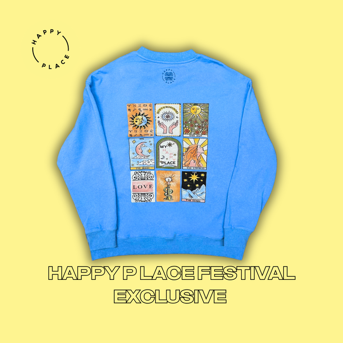 Festival Exclusive- Blue Happy Place Tarot Design Sweatshirt