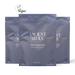 Three stand-up pouches of Ancient + Brave True Hydration food supplement arranged in a fan shape against a solid black background. The packaging is a muted slate blue-gray with white text and gold line-art patterns.