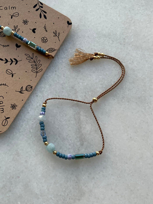 CALM Adjustable Bracelet With Aquamarine