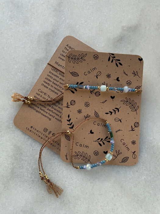 CALM Adjustable Bracelet With Aquamarine