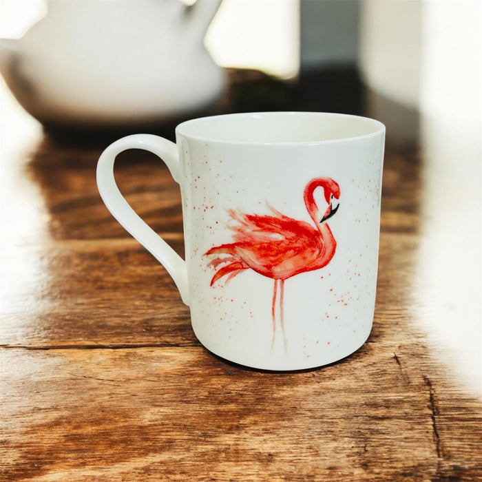 Flamingo Mug, Lady in Pink, Flamingo Design, Fine Bone China Mug - by Sarah Epsom