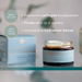 Maydi+ rejuvenating night cream jar and packaging on a blurred background with key claims. prevents collagen breakdown, firms skin in 2 weeks and hydration boost.