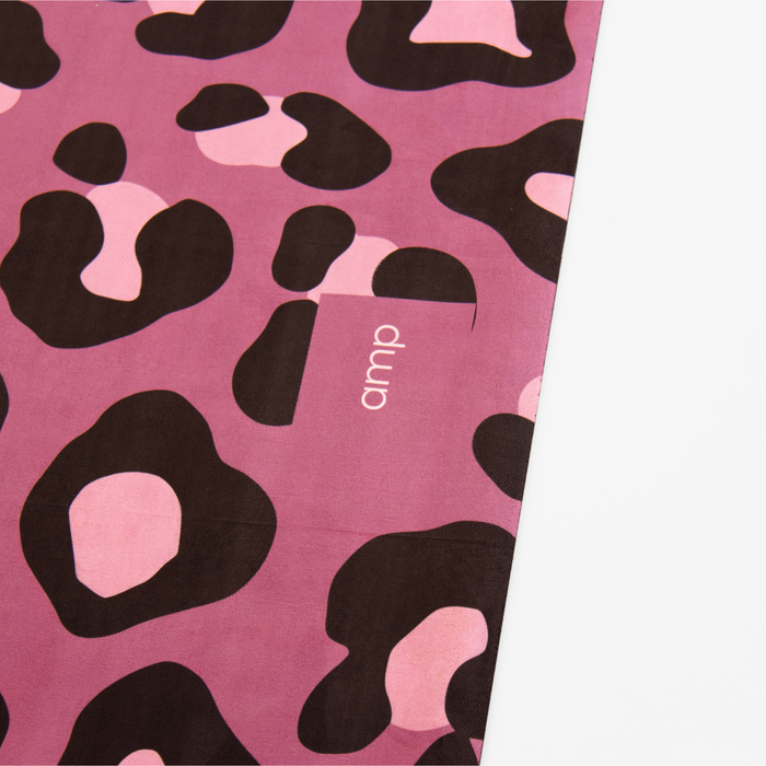 Purple leopard vegan suede yoga mat product image high res