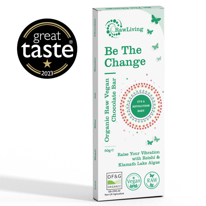 Be the Change Raw Chocolate Bar with Reishi and Klamath Lake Algae (50g)