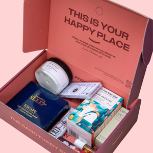 The Sanctuary Edit Box has finally arrived! Filled with 8, full sized products which have been carefully curated to give you all the tools you need, to create moments of calm whenever and wherever you need.