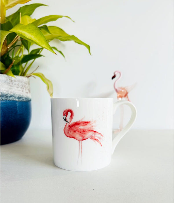 Flamingo Mug, Lady in Pink, Flamingo Design, Fine Bone China Mug - by Sarah Epsom